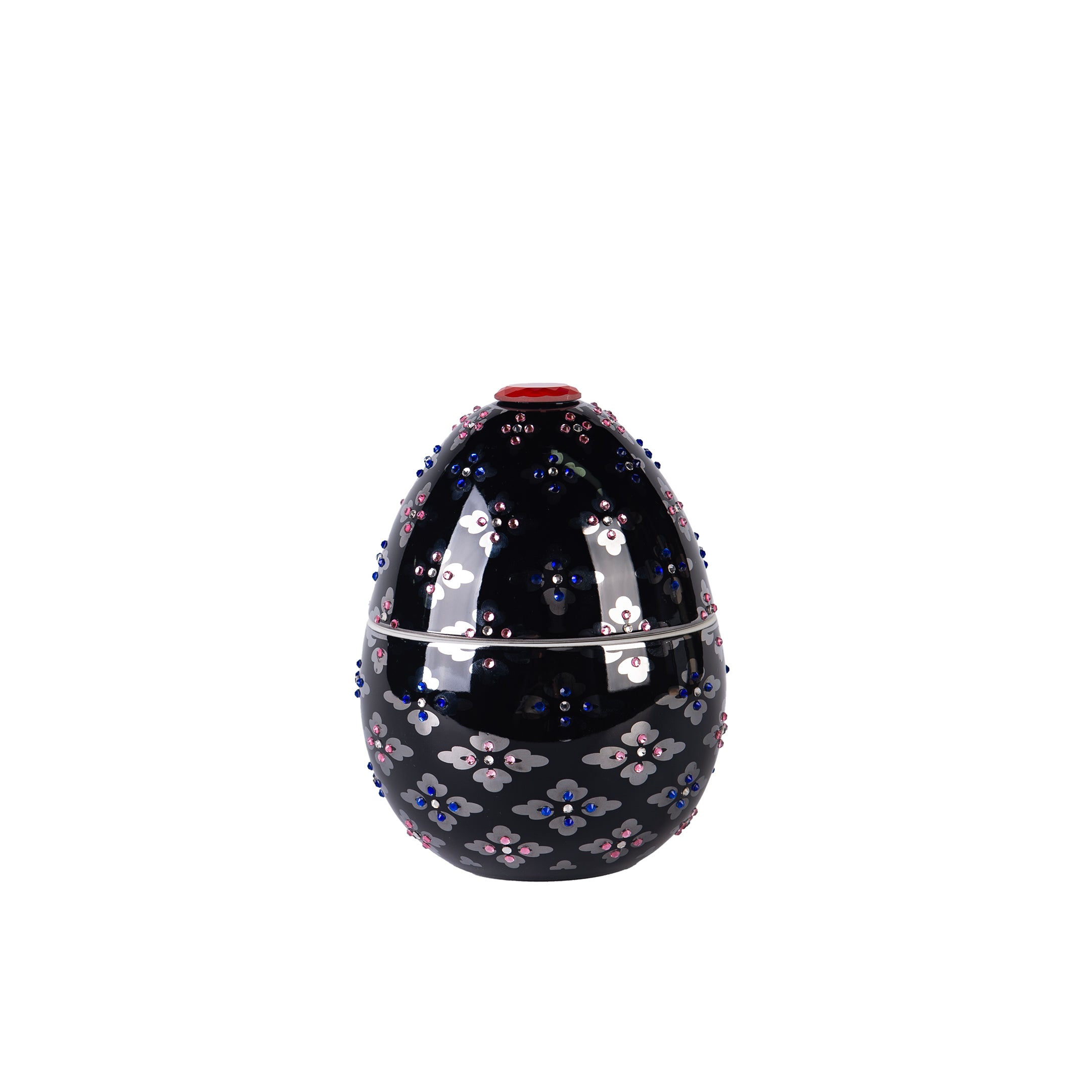 Noir - Black (Santal Spice-Violet-Leather) - Scented Egg Candle - Large
